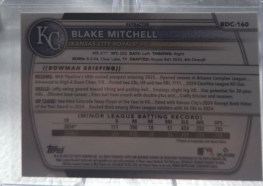 2026 Bowman Draft Chrome Blake Mitchell #BDC-160 Refractor
