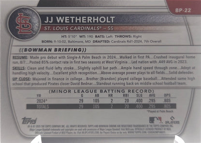 2025 Bowman JJ Wetherholt #BP-22