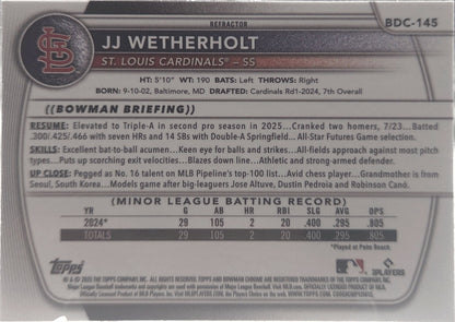 2025 Bowman Chrome JJ Wetherholt #BDC-145 Refractor