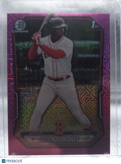 2026 Bowman Chrome Justin Gonzales #BCP-141 Pink Mojo Refractor /195