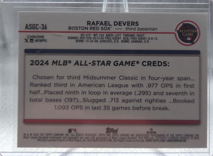 2024 Topps Chrome Rafael Devers #ASGC-36 Green Refractor /99