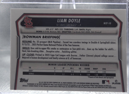 2026 Bowman Chrome Liam Doyle #BCP-10 Silver Laser