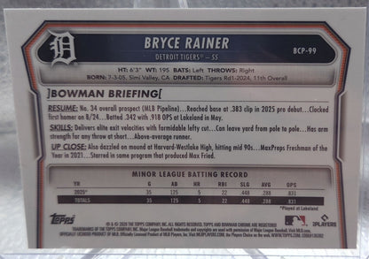 2026 Bowman Chrome Bryce Rainer #BCP-99 Mega Box Mojo Refractor