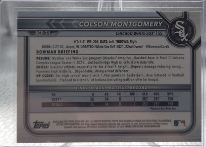 2022 Bowman Chrome Colson Montgomery #BCP-71
