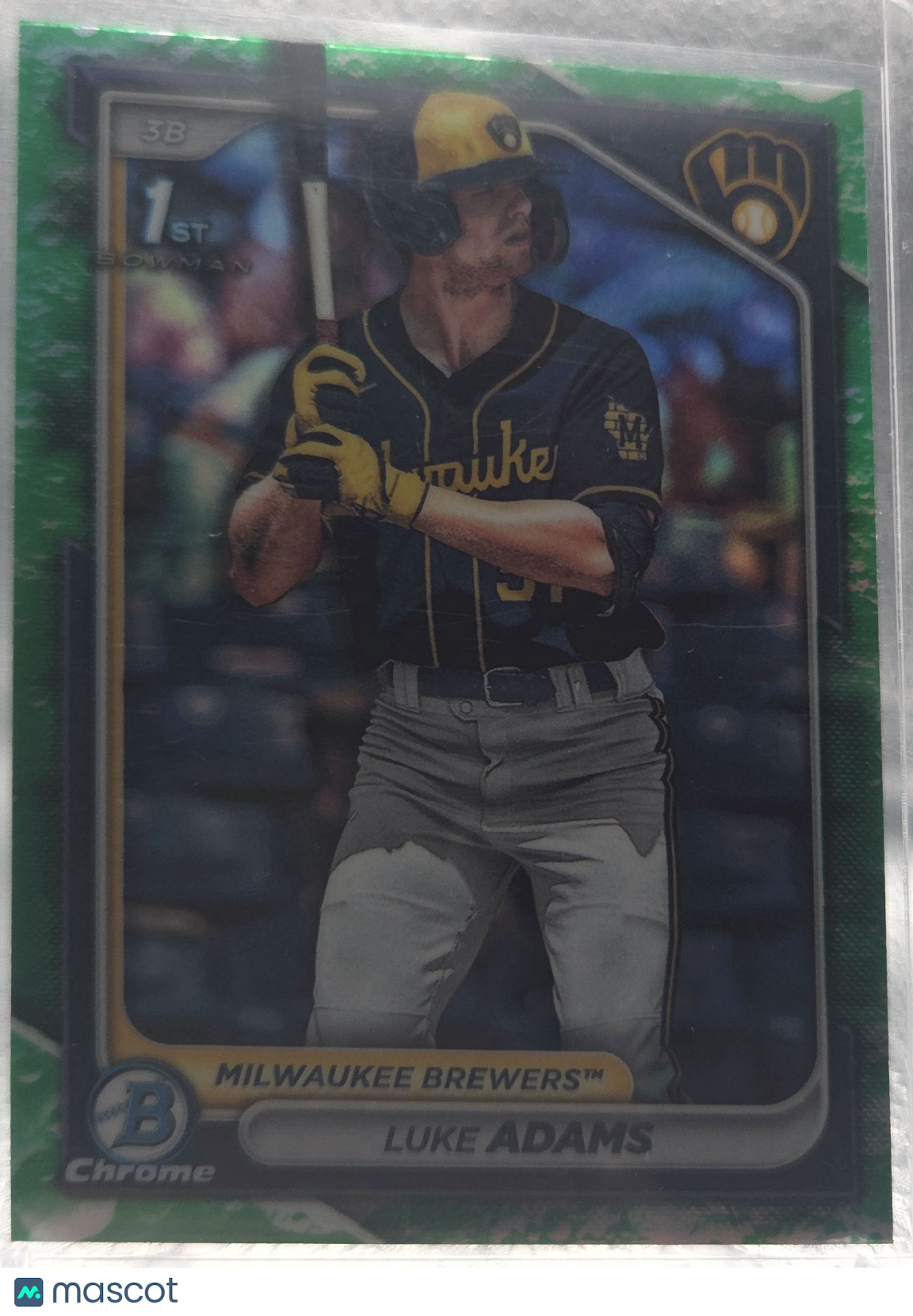 2024 Bowman Chrome Luke Adams #BCP-50 Green Shimmer Refractor