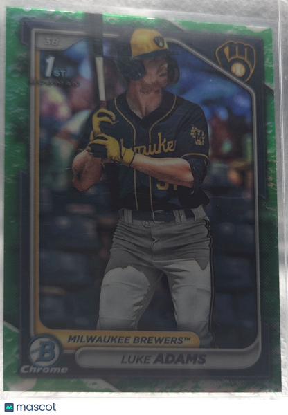 2024 Bowman Chrome Luke Adams #BCP-50 Green Shimmer Refractor