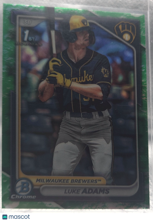 2024 Bowman Chrome Luke Adams #BCP-50 Green Shimmer Refractor