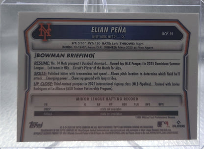 2020 Bowman Chrome Elian Peña #BCP-91 Mojo Refractor