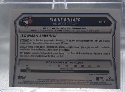 2026 Bowman Blaine Bullard #BP-18 Mega Box Foil