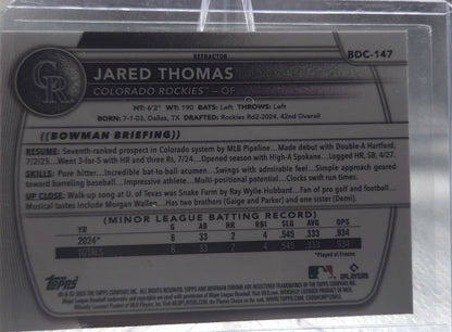 2025 Bowman Chrome Jared Thomas #BDC-147 Refractor