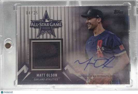 2021 Topps Update Series All-Star Stitches Autograph Matt Olson #ASSA-MO