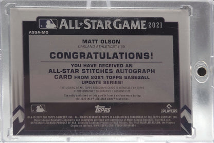 2021 Topps Update Series All-Star Stitches Autograph Matt Olson #ASSA-MO