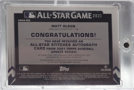 2021 Topps Update Series All-Star Stitches Autograph Matt Olson #ASSA-MO