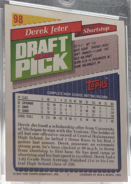 1993 Topps Derek Jeter #98