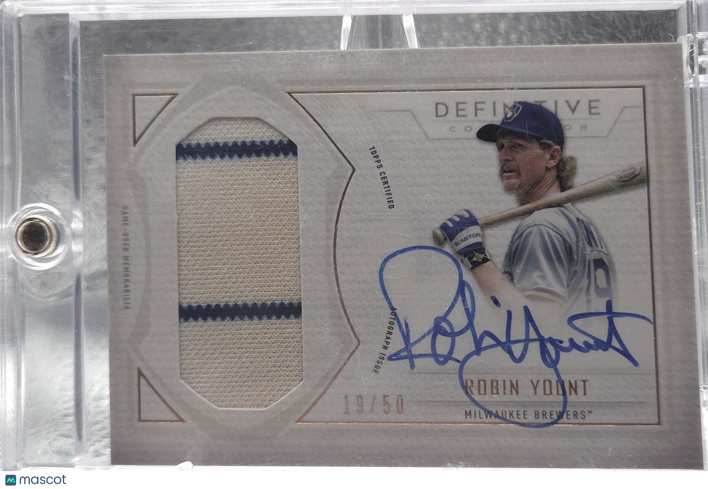 2019 Topps Definitive Collection Robin Yount #DARC-RY /50 Relic Patch Memorabili