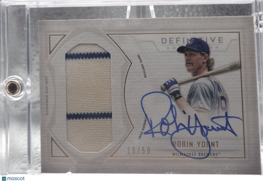 2019 Topps Definitive Collection Robin Yount #DARC-RY /50 Relic Patch Memorabili