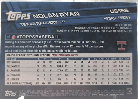 2017 Topps Update Series Nolan Ryan #US156