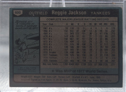 1980 Topps Reggie Jackson #600