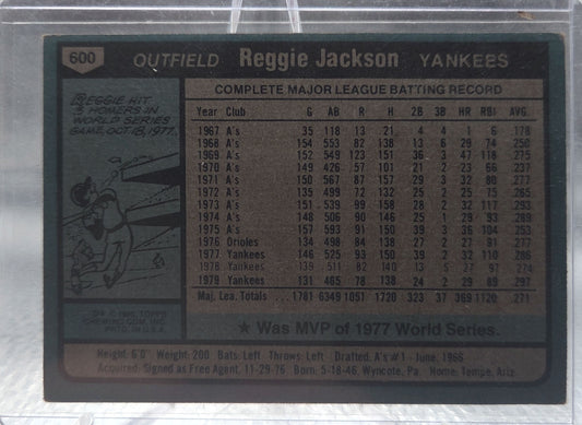1980 Topps Reggie Jackson #600