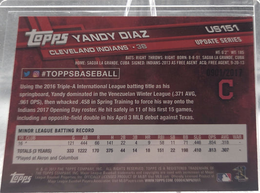 2017 Topps Update Series Yandy Diaz #US151 Gold RC 0901/2017