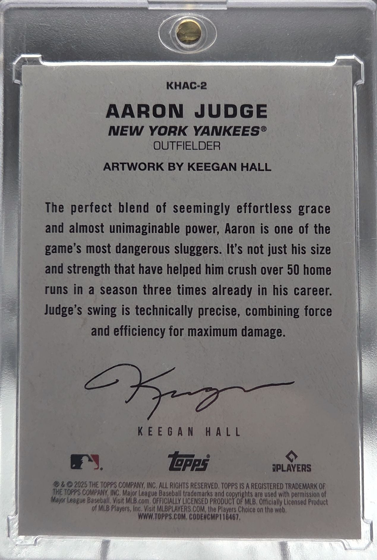 2025 Topps Keegan Hall Art Collection Aaron Judge #KHAC-2